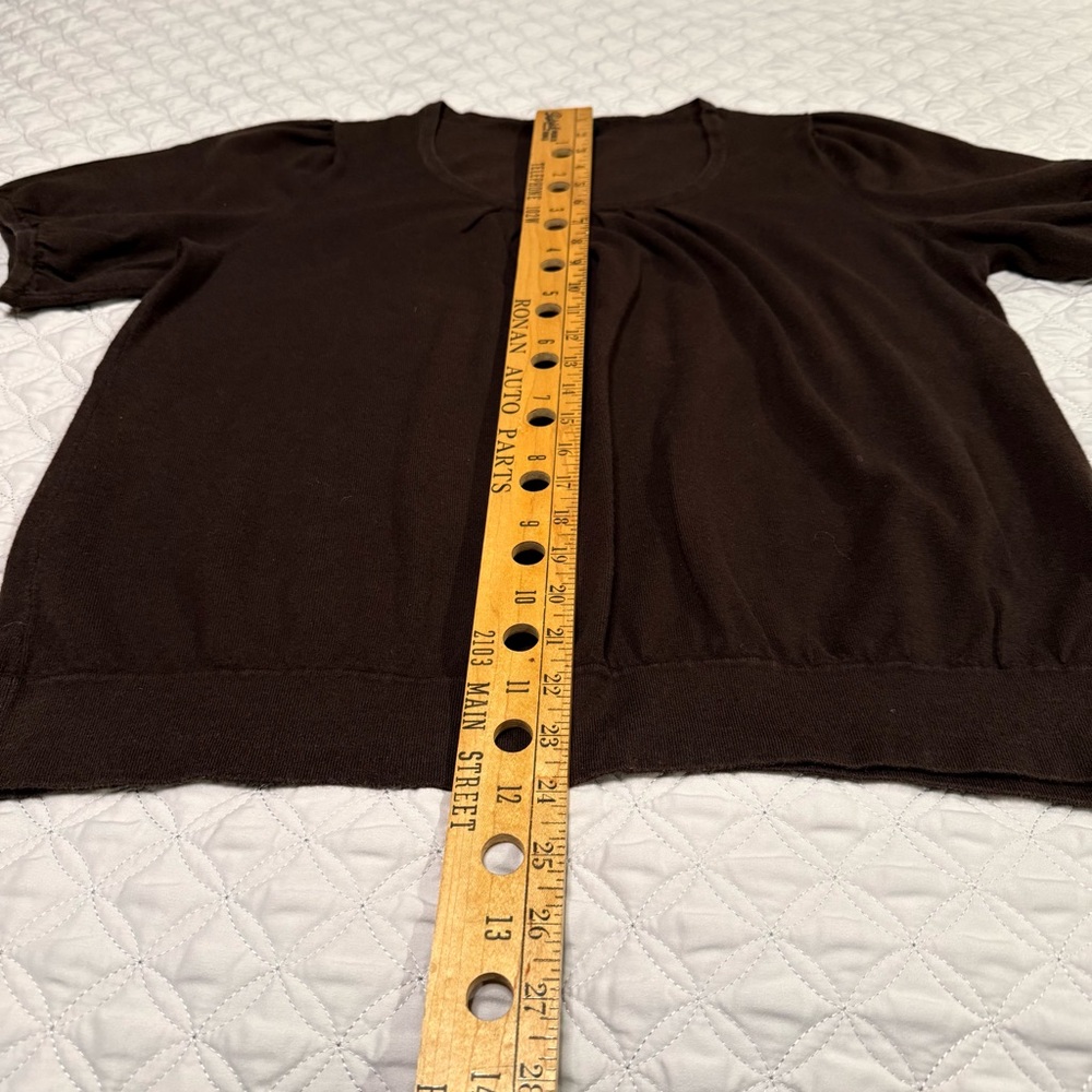 Style & Co. Dark Brown Short Sleeve Sweater 1X - Picture 6 of 9